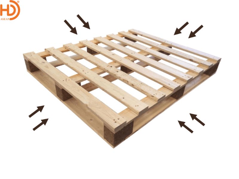 Pallet gỗ 1 mặt 4 chiều
